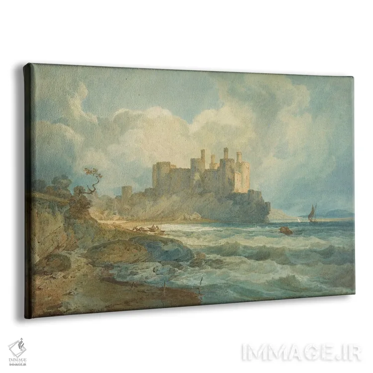 تابلو قلعهٔ کانوی، ولز شمالی، ۱۷۹۸ اثر جوزف مالورد ویلیام ترنر (نقاش معروف انگلیسی) - نمای پرسپکتیو محصول