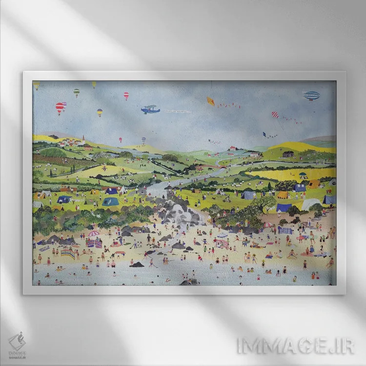 تابلو روزهای خوب و تعطیلات اثر جودی جوئل - نمای قابدار سفید