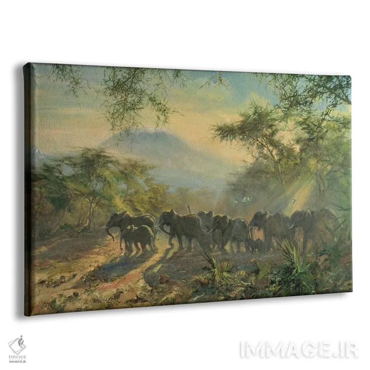 تابلو فیل، کلیمانجارو، ۱۹۹۵ اثر تیم اسکات بولتون - نمای پرسپکتیو محصول