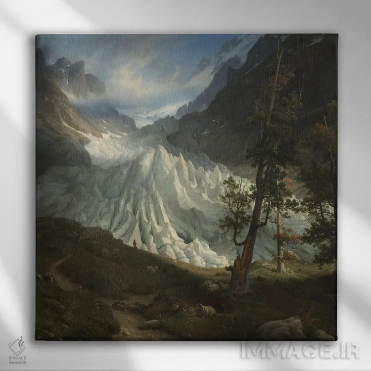 تابلو یخچال طبیعی گرینلدد، ۱۸۳۸ (سوئیس) اثر توماس فرنلی - نمای روبهرو روی دیوار