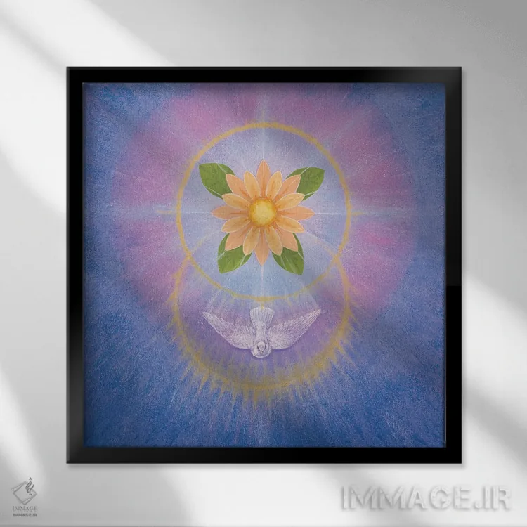 تابلو گل اثر سایمون کوک - نمای قابدار مشکی