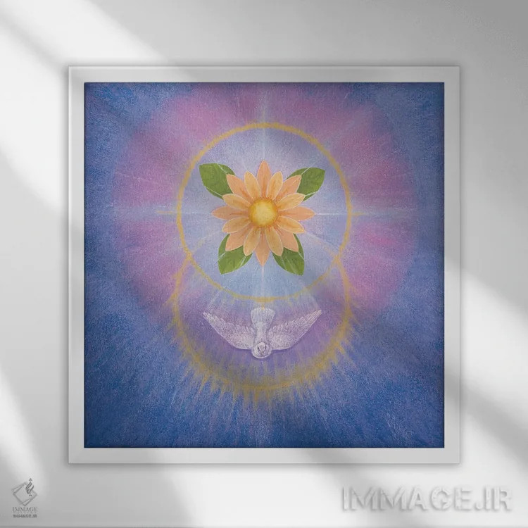 تابلو گل اثر سایمون کوک - نمای قابدار سفید