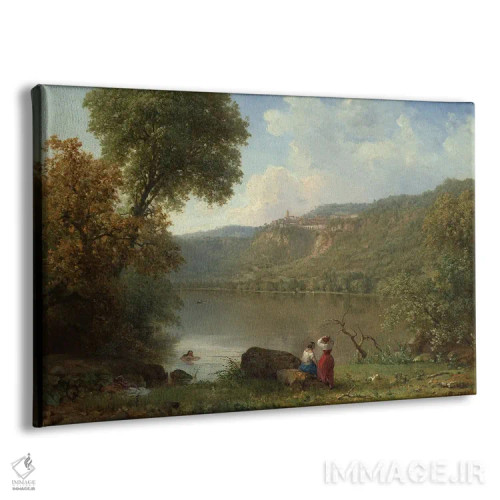 تابلو دریاچه نمی (ایتالیا) اثر جورج اینس پدر (نقاش چشمانداز آمریکایی) - نمای پرسپکتیو محصول