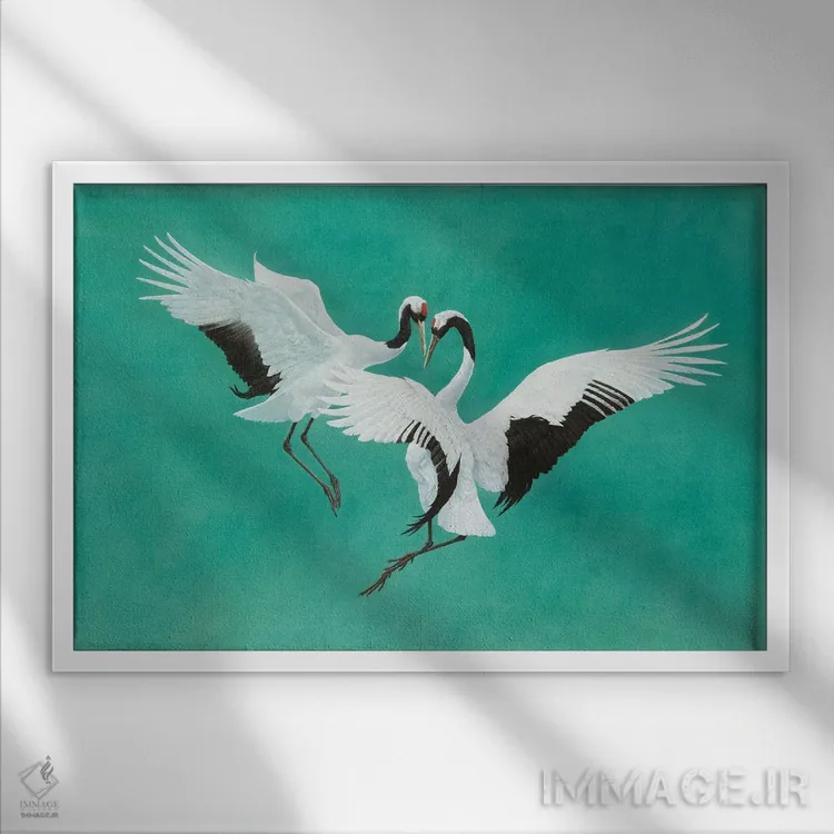 تابلو رقص-سبز اثر تیم هیوارد - نمای قابدار سفید