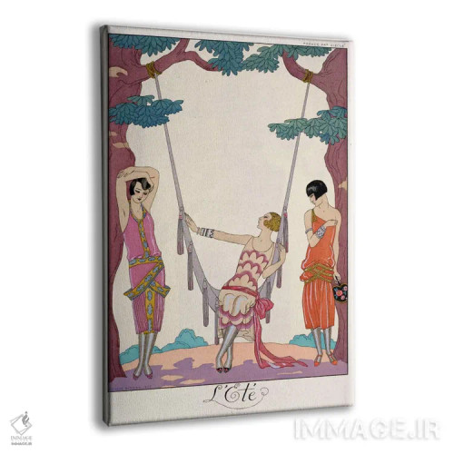 تابلو تابستان، از نشریه "گازت دو بون تون"، ۱۹۲۵ اثر جورج باربیه (طراح و تصویرگر فرانسوی) - نمای پرسپکتیو محصول