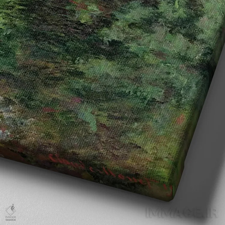 تابلو حوضچهٔ نیلوفر آبی، ۱۹۰۴ اثر کلود مونه (نقاش معروف فرانسوی) - نمای نزدیک بافت بوم