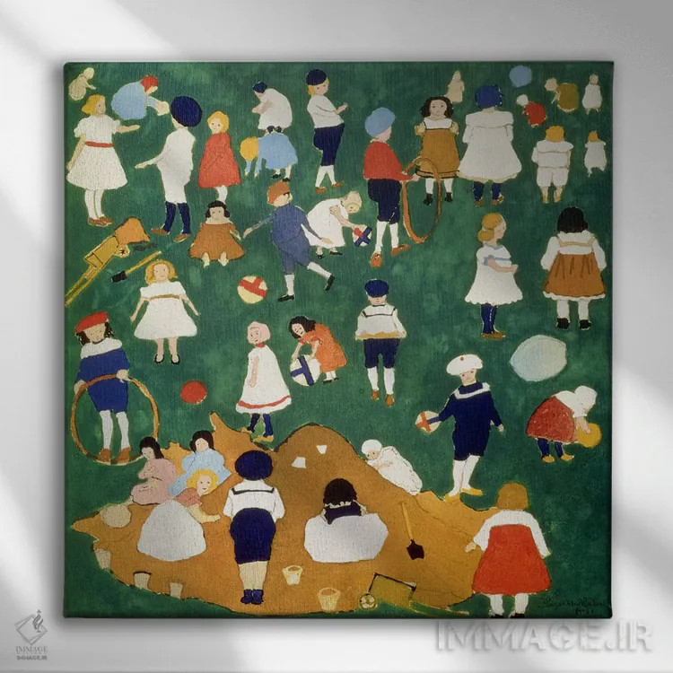 تابلو کودکان، ۱۹۰۸ اثر کازیمیر سویوروویچ مالویچ (نقاش روسی) - نمای روبهرو روی دیوار