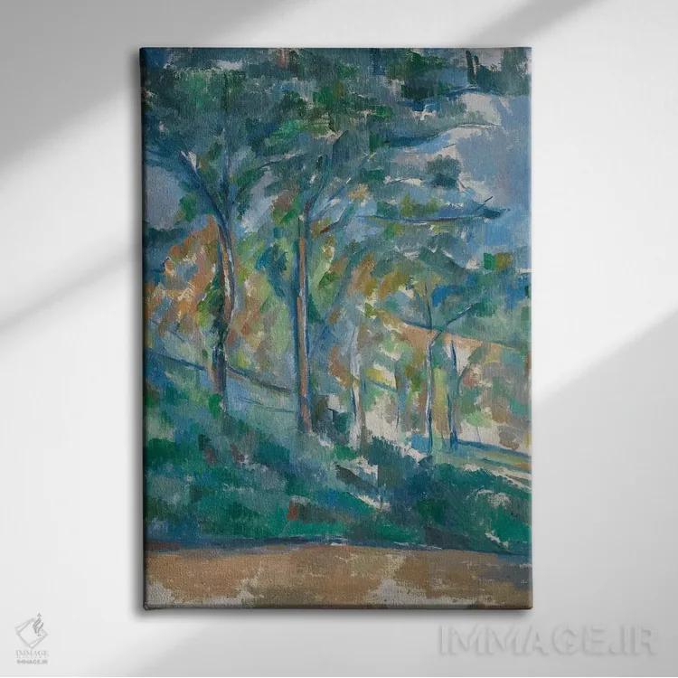 تابلو منظره، حدود ۱۹۰۰ اثر پل سزان - نمای روبهرو روی دیوار