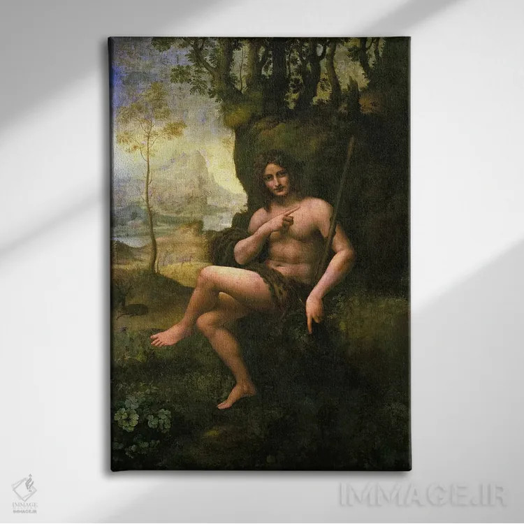 تابلو باکوس، حدود ۱۶۹۵ (اسطوره یونان) اثر لئوناردو داوینچی (نقاش و مخترع ایتالیایی) - نمای روبهرو روی دیوار