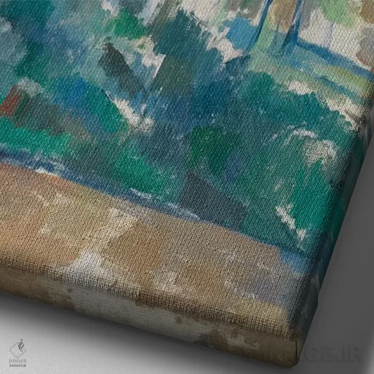 تابلو منظره، حدود ۱۹۰۰ اثر پل سزان - نمای نزدیک بافت بوم