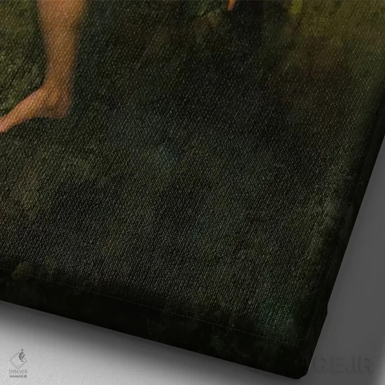 تابلو باکوس، حدود ۱۶۹۵ (اسطوره یونان) اثر لئوناردو داوینچی (نقاش و مخترع ایتالیایی) - نمای نزدیک بافت بوم