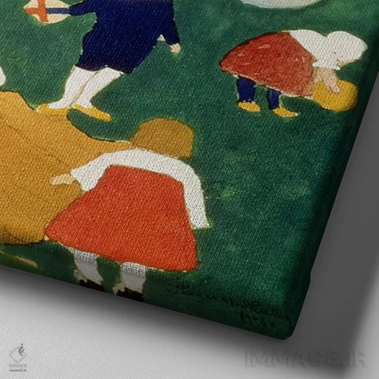 تابلو کودکان، ۱۹۰۸ اثر کازیمیر سویوروویچ مالویچ (نقاش روسی) - نمای نزدیک بافت بوم