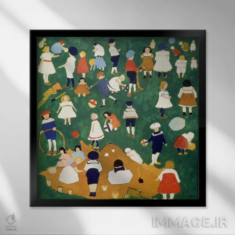 تابلو کودکان، ۱۹۰۸ اثر کازیمیر سویوروویچ مالویچ (نقاش روسی) - نمای قابدار مشکی