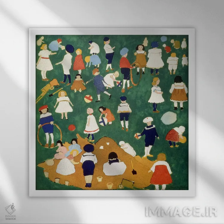 تابلو کودکان، ۱۹۰۸ اثر کازیمیر سویوروویچ مالویچ (نقاش روسی) - نمای قابدار سفید
