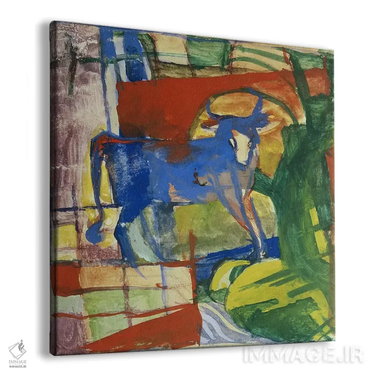 تابلو گاو آبی، ۱۹۱۴ اثر فرانتس مارک (نقاش اکسپرسیونیست آلمانی) - نمای پرسپکتیو محصول