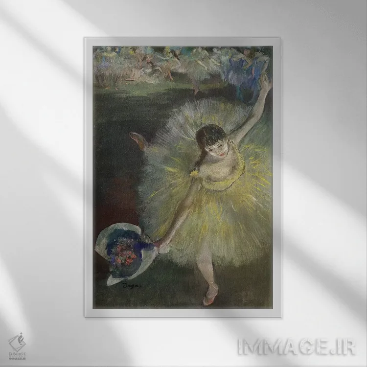 تابلو پایان یک عربسک، ۱۸۷۷ اثر ادگار دگا (نقاش و مجسمهساز فرانسوی) - نمای قابدار سفید