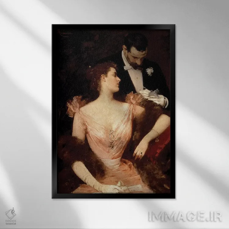 تابلو دعوت به والس، ۱۸۹۵ اثر فرانچسکو میرایس گالااپ - نمای قابدار مشکی