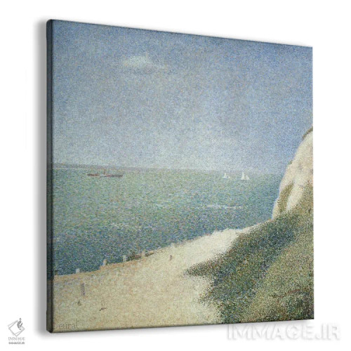 تابلو ساحل باس بوتن، اونفلور، ۱۸۸۶ (فرانسه) اثر ژرژ سورا (نقاش نئوامپرسیونیست فرانسوی) - نمای پرسپکتیو محصول