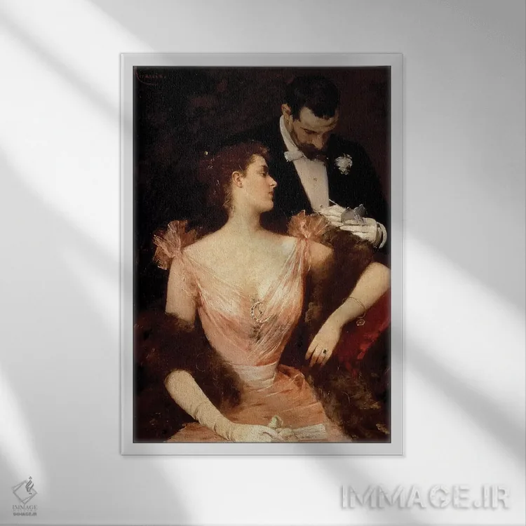 تابلو دعوت به والس، ۱۸۹۵ اثر فرانچسکو میرایس گالااپ - نمای قابدار سفید