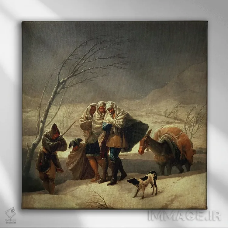 تابلو توفان برف، ۱۷۸۶-۸۷ اثر فرانسیسکو گویا (نقاش و چاپگر اسپانیایی) - نمای روبهرو روی دیوار