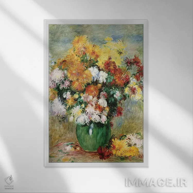 تابلو دستهگل داوودیها، حدود ۱۸۸۴ اثر پیر-اوگوست رنوار - نمای قابدار سفید