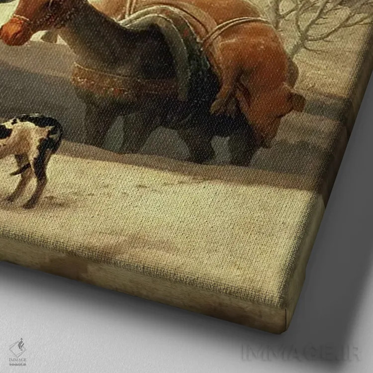 تابلو توفان برف، ۱۷۸۶-۸۷ اثر فرانسیسکو گویا (نقاش و چاپگر اسپانیایی) - نمای نزدیک بافت بوم