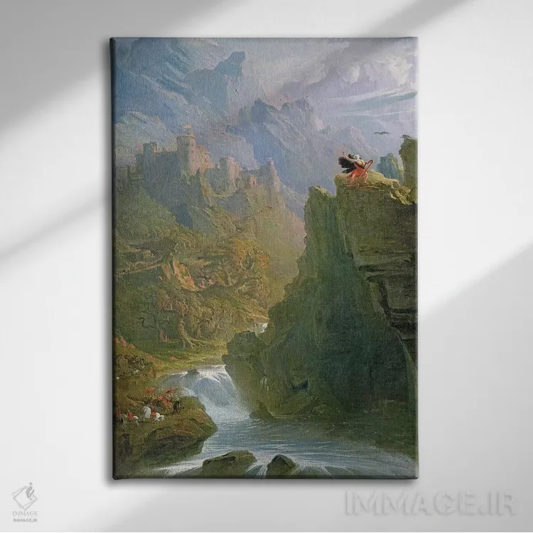 تابلو شاعر حماسی، حدود ۱۸۱۷ اثر جان مارتین - نمای روبهرو روی دیوار