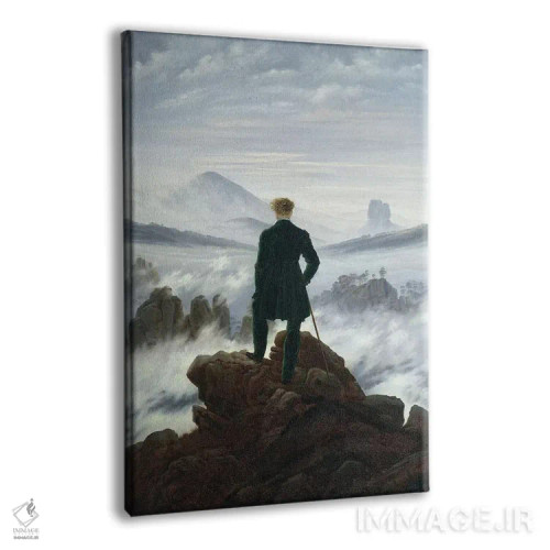 تابلو سرگردان بالای دریای مه، ۱۸۱۸ اثر کاسپار داوید فریدریش (نقاش رمانتیک آلمانی) - نمای پرسپکتیو محصول