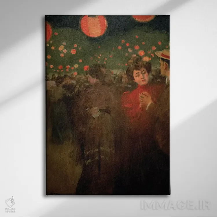 تابلو مهمانی در فضای باز، حدود ۱۹۰۱-۰۲ اثر رامون کاساس ای کاربو - نمای روبهرو روی دیوار