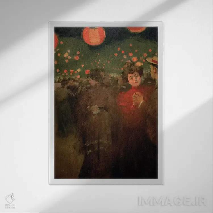 تابلو مهمانی در فضای باز، حدود ۱۹۰۱-۰۲ اثر رامون کاساس ای کاربو - نمای قابدار سفید