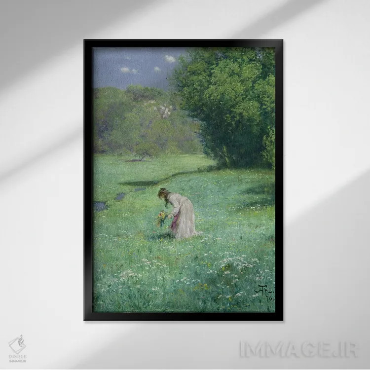 تابلو چمنزار جنگلی، ۱۸۷۶ اثر هانس توما - نمای قابدار مشکی