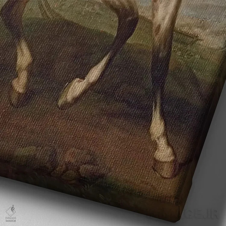 تابلو پرتره سوارهنظامی ناپلئون اول اثر جوزف شابور - نمای نزدیک بافت بوم