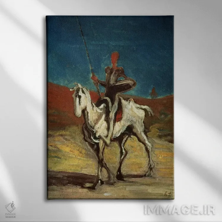 تابلو دن کیشوت، حدود ۱۸۶۵-۱۸۷۰ اثر اُنوره دومیه - نمای روبهرو روی دیوار