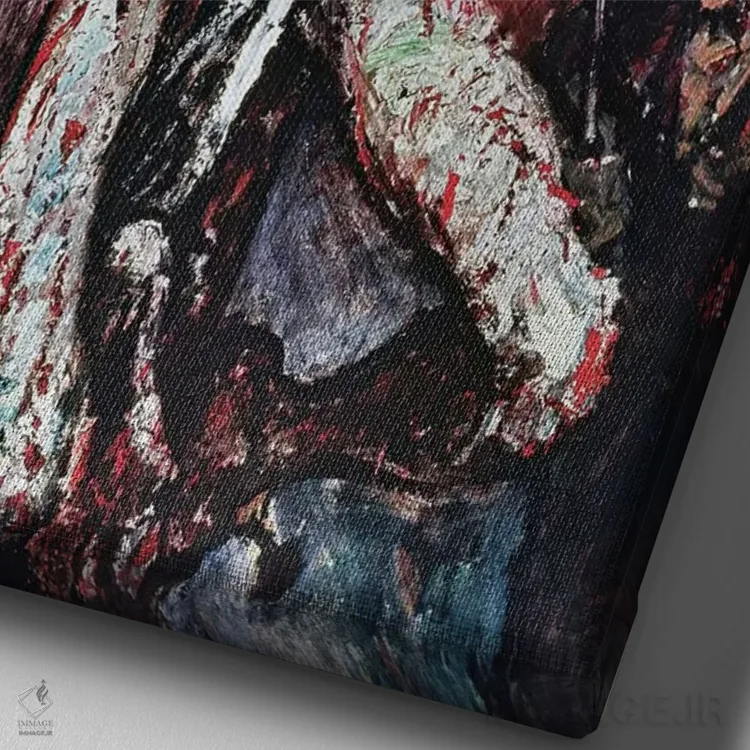 تابلو مسیح قرمز، ۱۹۲۲ اثر لوویس کورینت (نقاش آلمانی) - نمای نزدیک بافت بوم