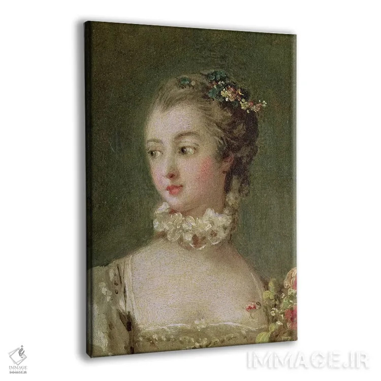 تابلو جزئیات سر و شانه، مادام دو پمپادور اثر فرانسوا بوشه (نقاش فرانسوی سبک روکوکو) - نمای پرسپکتیو محصول