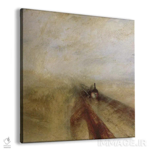 تابلو باران، بخار و سرعت؛ راهآهن بزرگ غربی، پیش از ۱۸۴۴ اثر جی.ام.دبلیو. ترنر (نقاش بزرگ انگلیسی) - نمای پرسپکتیو محصول