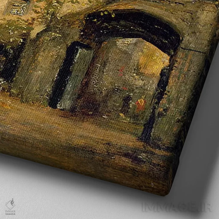 تابلو دروازه هارنهام، سالزبری، حدود ۱۸۲۰-۲۱ اثر جان کانستبل (نقاش انگلیسی) - نمای نزدیک بافت بوم