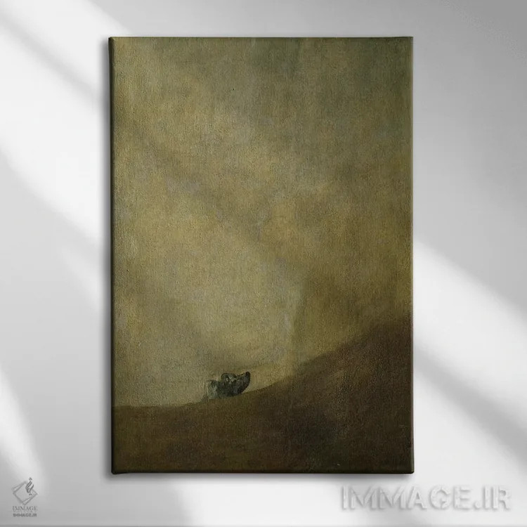 تابلو سگ، ۱۸۲۰-۲۳ اثر فرانسیسکو گویا (نقاش و چاپگر اسپانیایی) - نمای روبهرو روی دیوار