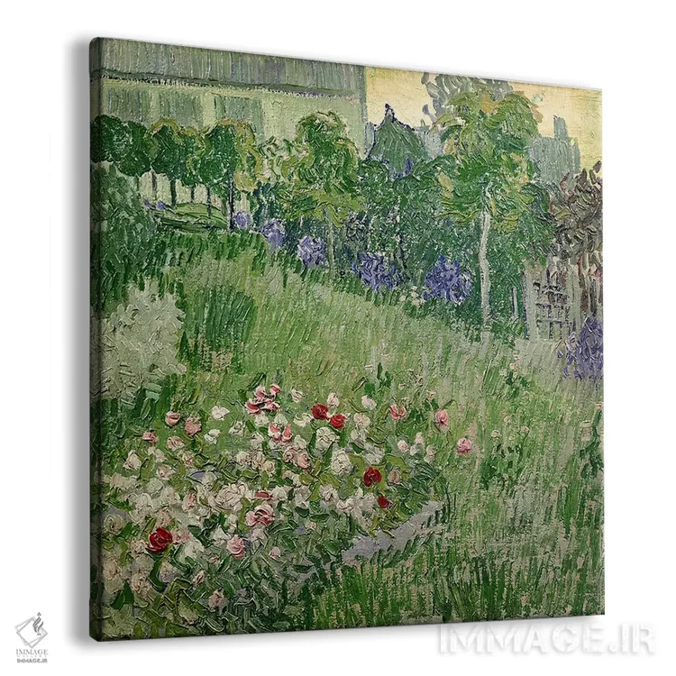 تابلو باغ داوبینی، ۱۸۹۰ اثر ونسان ون گوگ (نقاش مشهور هلندی پستامپرسیونیسم) - نمای پرسپکتیو محصول