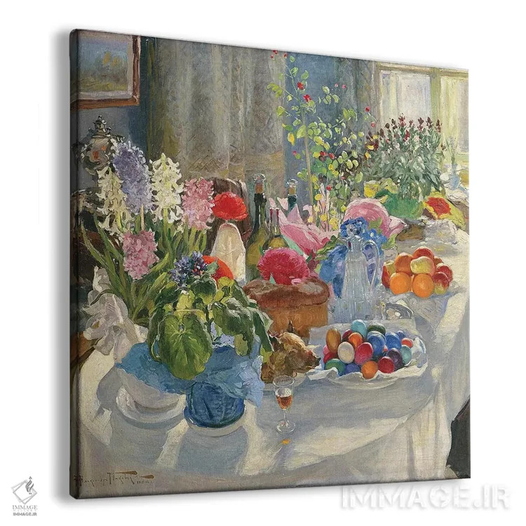 تابلو سفرهٔ عید پاک اثر الکساندر ولادیمیرویچ ماکوفسکی - نمای پرسپکتیو محصول