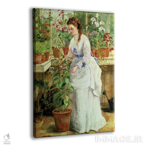تابلو بانوی جوان در گلخانه اثر جین ماریا بوکت - نمای پرسپکتیو محصول