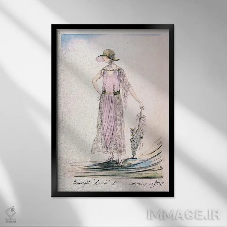 تابلو لباس روز، ۱۹۲۳ (چاپ سنگی رنگی) اثر هنرمند ناشناس - نمای قابدار مشکی