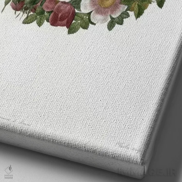 تابلو گلهای رز کریسمس اثر پیر-ژوزف ردوت - نمای نزدیک بافت بوم