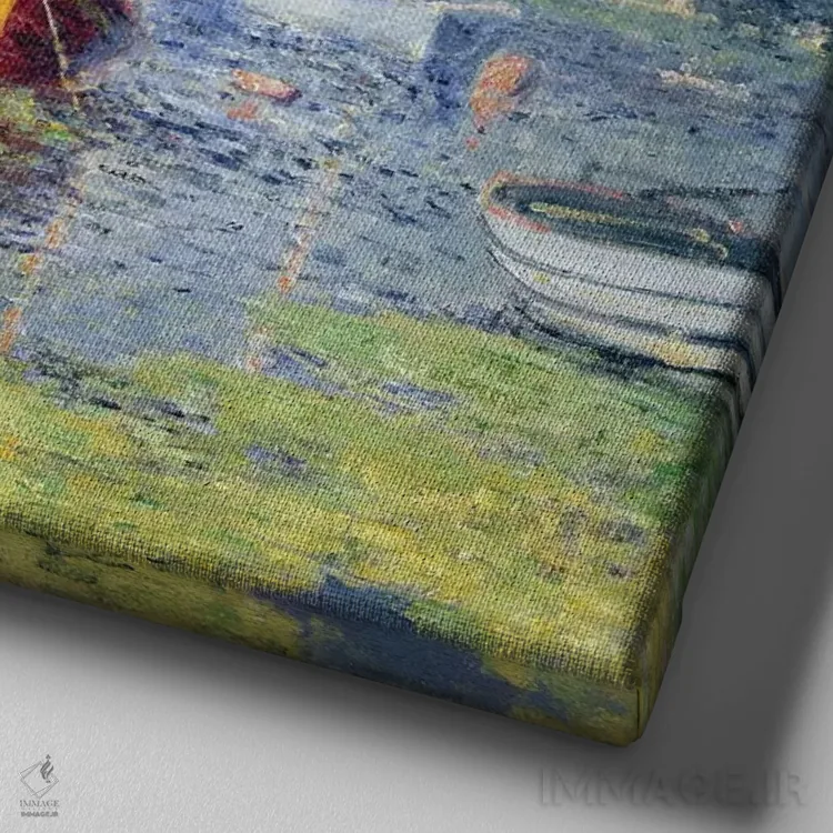 تابلو آرژانتوی، ۱۸۷۵ اثر کلود مونه (نقاش معروف فرانسوی) - نمای نزدیک بافت بوم