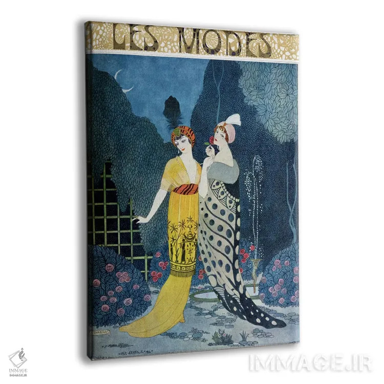 تابلو مدها (چاپ سنگی رنگی) اثر جورج باربیه (طراح و تصویرگر فرانسوی) - نمای پرسپکتیو محصول