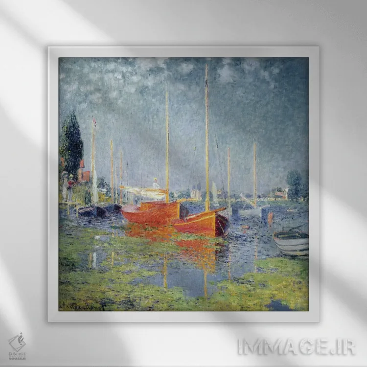 تابلو آرژانتوی، ۱۸۷۵ اثر کلود مونه (نقاش معروف فرانسوی) - نمای قابدار سفید