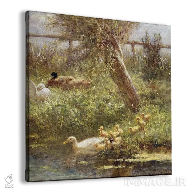 تابلو اردکها و جوجهاردکها اثر دیوید آدولف کنستانت آرتز - نمای پرسپکتیو محصول