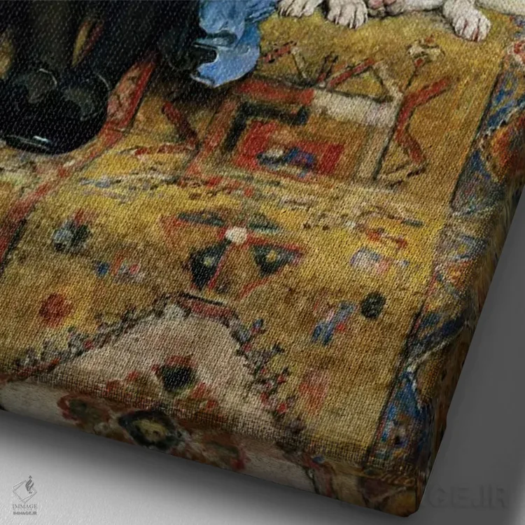 تابلو همدلی، ۱۸۷۷ اثر بریتُن ریویه (نقاش بریتانیایی) - نمای نزدیک بافت بوم