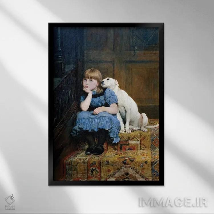 تابلو همدلی، ۱۸۷۷ اثر بریتُن ریویه (نقاش بریتانیایی) - نمای قابدار مشکی