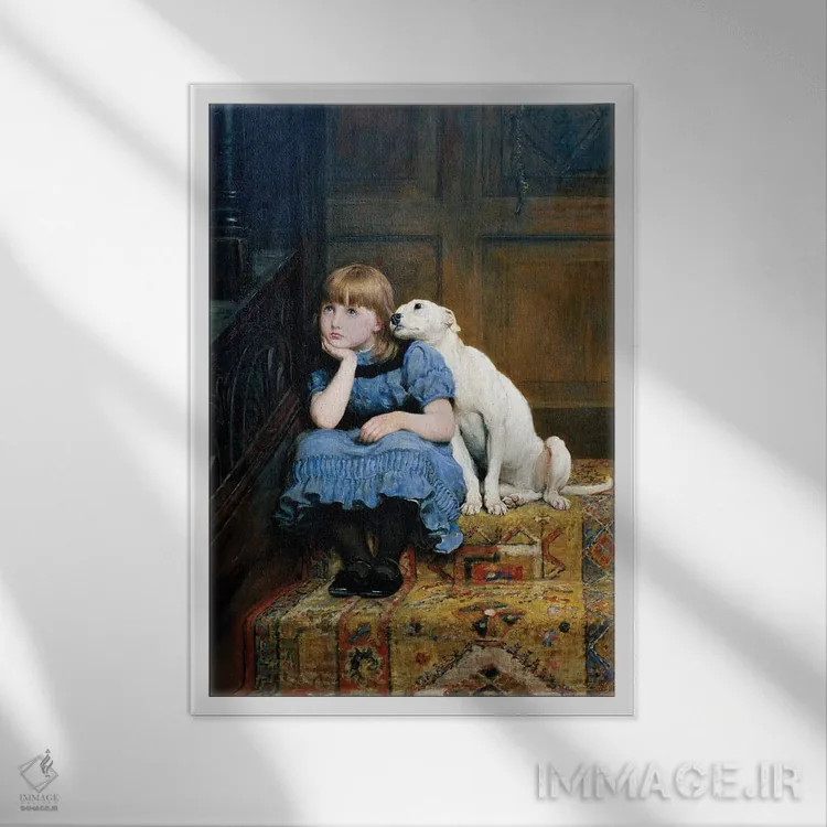 تابلو همدلی، ۱۸۷۷ اثر بریتُن ریویه (نقاش بریتانیایی) - نمای قابدار سفید